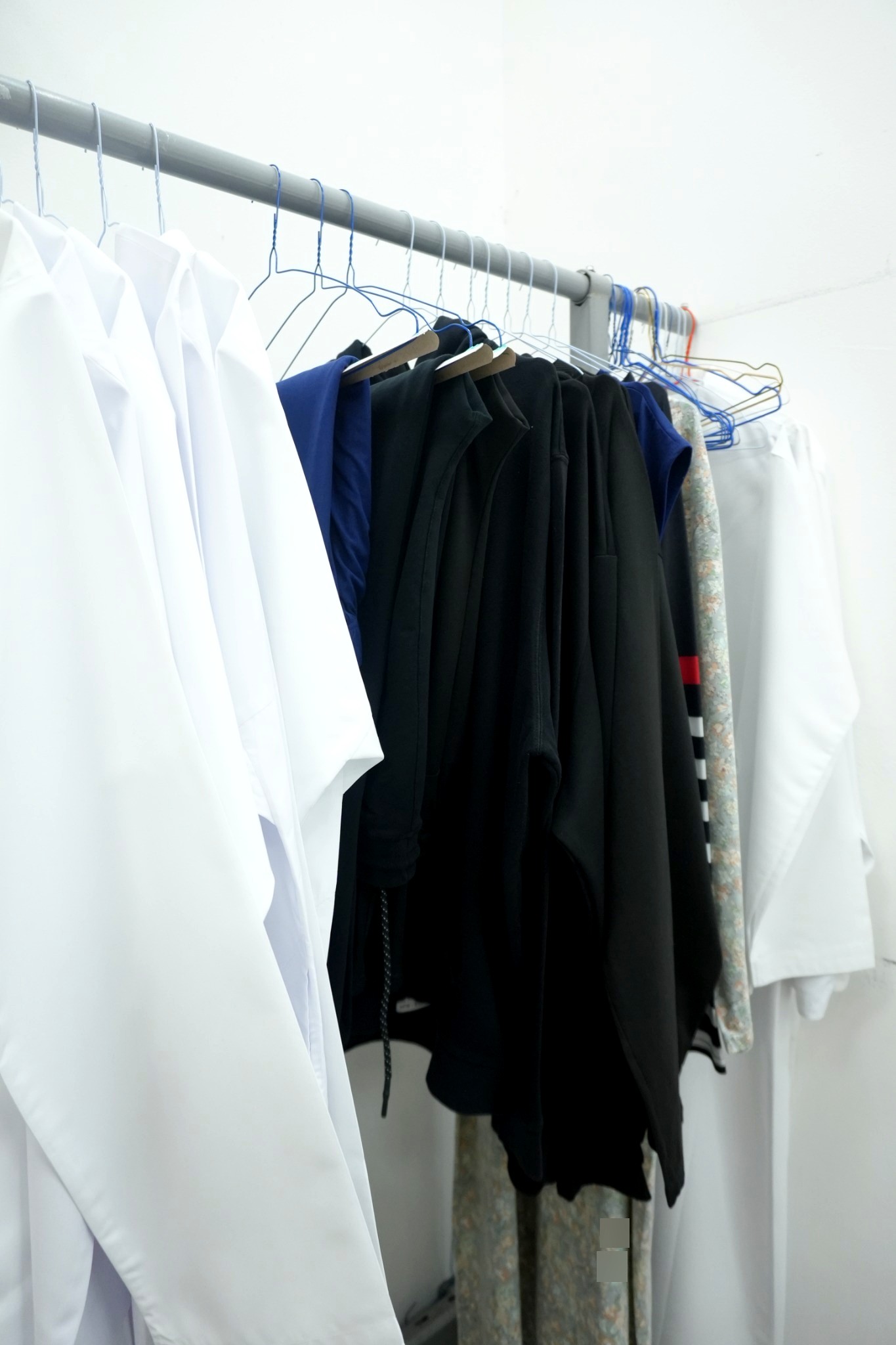 Folded clean denim shirt at GPT Automatic Laundry