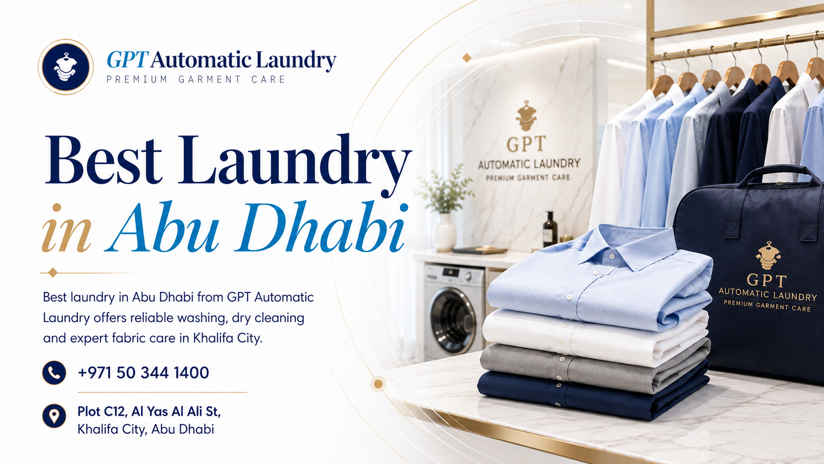 Best laundry in Abu Dhabi from GPT Automatic Laundry in Khalifa City
