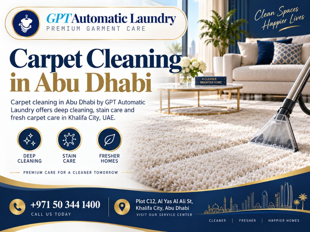 Carpet Cleaning in Abu Dhabi by GPT Automatic Laundry in Khalifa City